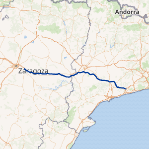 Mapa y esquema de la Autopista Zaragoza-Mediterráneo