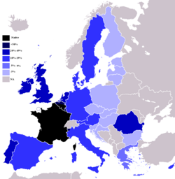 Conocimiento del francés en la Unión Europea.