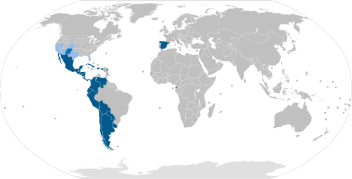 Mapa del idioma español en el mundo