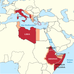 Mapa del imperio colonial italiano