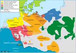 Mapa de las tribus germánicas en el año 50.