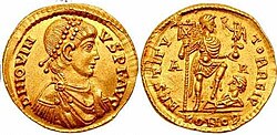 Representación numismática de un emperador romano