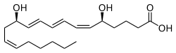 Estructura química del leucotrieno LTB4