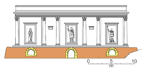 Reconstrucción en alzada de la tumba