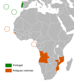 Mapa de las colonias portuguesas en África