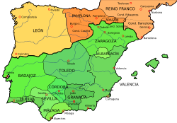 Mapa de la península en el año 1030