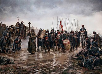 Pintura histórica que representa la escena militar del Milagro de Empel