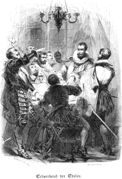 Ilustración histórica del Compromiso de Breda