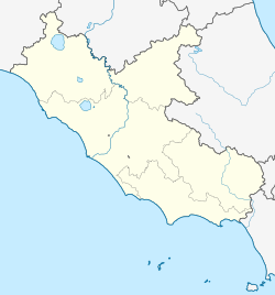 Mapa de ubicación de Frascati en la región del Lacio