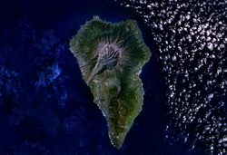 Vista satelital de La Palma