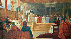 Pintura El Compromiso de Caspe de Salvador Viniegra