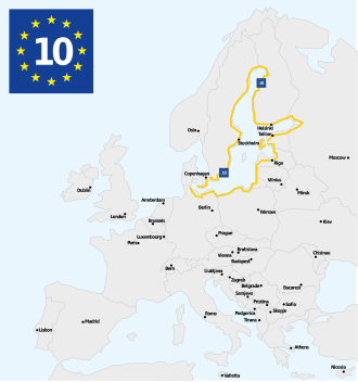 Representación cartográfica del trazado ciclista alrededor del mar Báltico