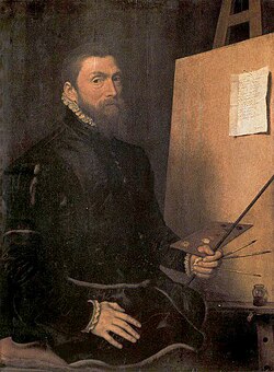 Autorretrato de Antonio Moro datado en 1558 y conservado en la Galería de los Uffizi de Florencia.