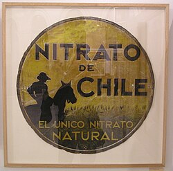 Cartel publicitario histórico en español de Nitrato de Chile datado en 1930