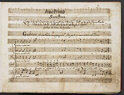 Manuscrito de la ópera Griselda de Alessandro Scarlatti