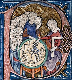 Iluminación de un manuscrito medieval