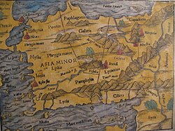 Mapa histórico del siglo XV que ilustra la región de Anatolia