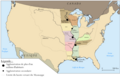 Mapa del río Misisipi en la frontera de Wisconsin