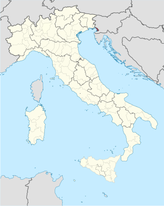 Mapa detallado con la ubicación de la Provincia de Trieste en Italia