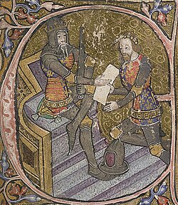 Eduardo, príncipe de Gales, recibiendo Aquitania