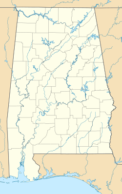 Mapa de localización de Birmingham en Alabama