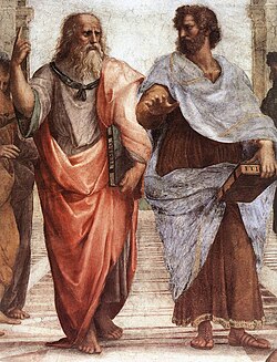 Platón y Aristóteles en La escuela de Atenas