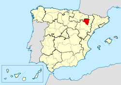 Mapa de localización de la Diócesis de Huesca