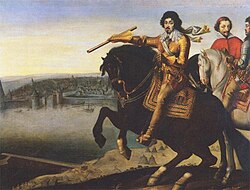 Luis XIII y el cardenal Richelieu durante el asedio de La Rochelle