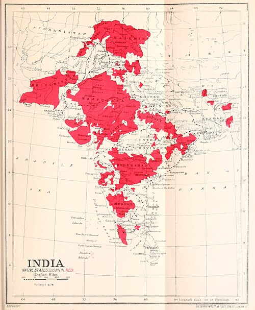 Mapa de los estados principescos en 1915