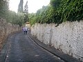 Vía San Leonardo con un muro decorado con esgrafiado