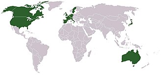 Mapa que ilustra los países miembros del G-12