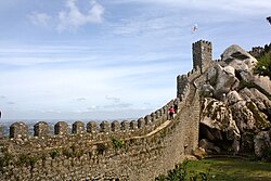 Muralla del Castelo dos Mouros en Sintra, Portugal