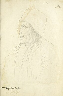 Retrato a la sanguina de Jean Froissart