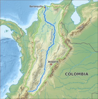 Vista panorámica del valle del río Magdalena