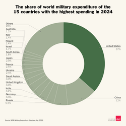 Gráfico sobre el gasto militar mundial