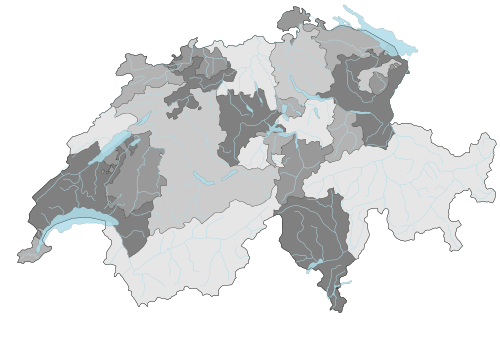 Mapa político de los cantones de Suiza