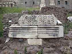Restos del hito dorado en el Foro Romano