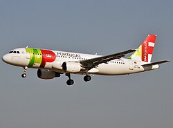 Vista lateral de un avión de TAP Air Portugal