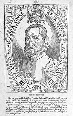 Retrato del autor Esteban de Garibay y Zamalloa al frente de su obra Compendio historial