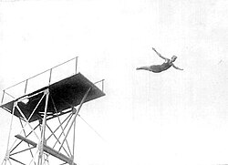 Saltador de trampolín en los Juegos Olímpicos de Londres 1908