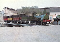 Réplica de la locomotora La Mataró expuesta en el Museo del Ferrocarril de Cataluña