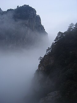 Bosque nuboso en el monte Lu en China
