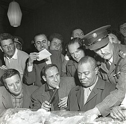 Louis Armstrong durante su visita oficial a Israel