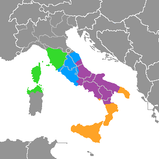 Esquema genealógico de las lenguas italorromances dentro de la familia indoeuropea