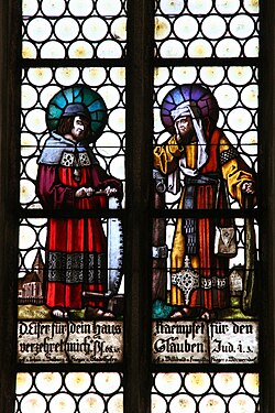 Vitral realizado por Augustin Pacher en la iglesia parroquial de St. Sixtus en Pollenfeld.