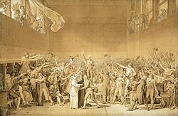 Dibujo preparatorio para El Juramento del Juego de Pelota (1791) por Jacques-Louis David.