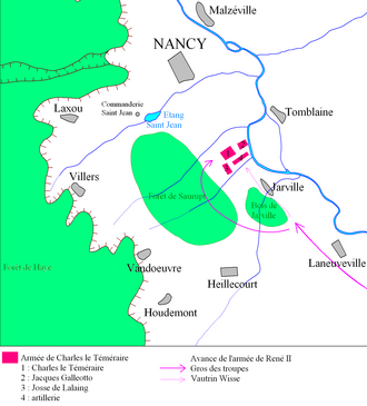Mapa de la batalla de Nancy