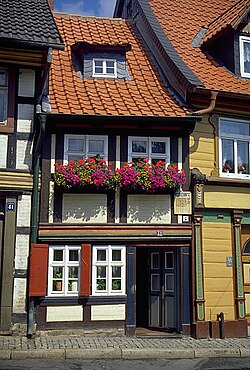 Fachada de una casa en Wernigerode