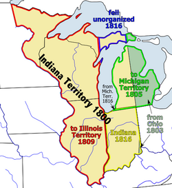 Mapa histórico del Territorio de Indiana