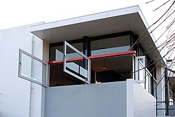 Detalle arquitectónico de la Casa Rietveld Schröder